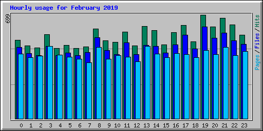 Hourly usage for February 2019