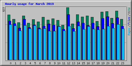 Hourly usage for March 2019