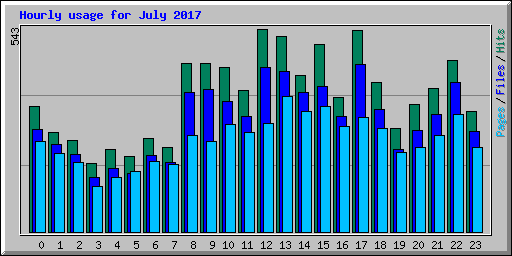 Hourly usage for July 2017