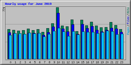 Hourly usage for June 2019