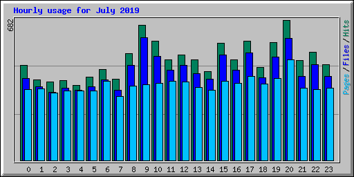 Hourly usage for July 2019