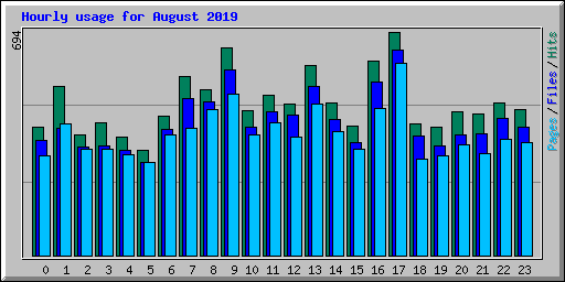 Hourly usage for August 2019