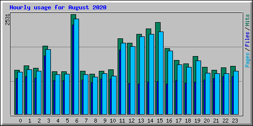 Hourly usage for August 2020