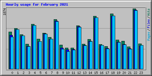 Hourly usage for February 2021