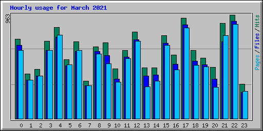 Hourly usage for March 2021